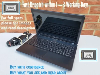 Fast ASUS 15.6 inch 6 GB RAM 240 GB SSD Core i3-2350M Win10Pro Wi-Fi - Image 1 of 4