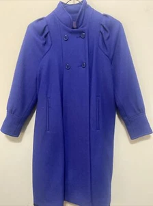 Rothschild Long Wool Coat Jacket Girls Size 7 Royal Blue Double Breasted Dress - Picture 1 of 15