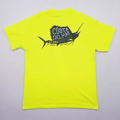 Camisa Costa Para Hombres Grande Amarilla Negra Del Mar Pez Vela Pesca Surf Golpe Trasero Foto 1 de 4
