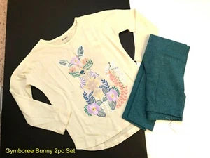 Gymboree Girls Rabit  2pc  Sparkle Leggings 3/4 Sleeves NWT  5-6 FREE SHIP - Picture 1 of 3