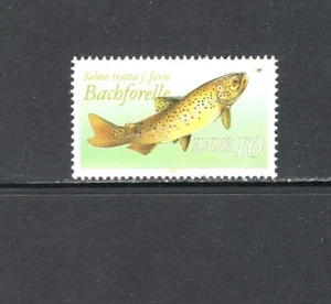 Alemania RDA 1987 10pf PECES DE AGUA DULCE, TRUCHA SC 2608 MNH - Imagen 1 de 1