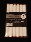 Alcohol Marker Set 6 pc Twin Tipped Chisel Brush Skin Tones Master Touch 1762392