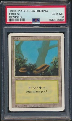 1994 MTG Magic The Gathering Forest Land Revised PSA 10 GEM MINT - Image 1 of 4