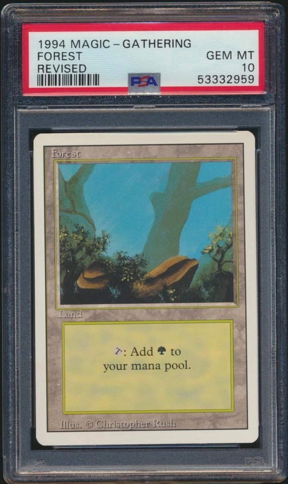 1994 MTG Magic The Gathering Forest Land Revised PSA 10 GEM MINT - Image 1 of 4