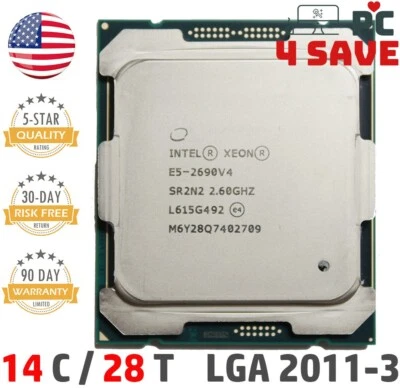 Intel Xeon E5-2690 V4 2.6Ghz 14-Core 35MB LGA2011-3 Server Processor SR2N2 135W - Image 1 of 3