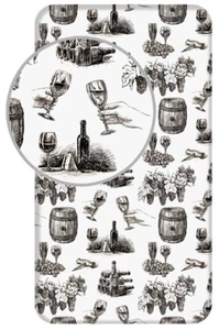 Neu Weintrauben Weingut Gläser Spannbett 90x200x25cm Einzelbett 100 % Baumwolle - Bild 1 von 3