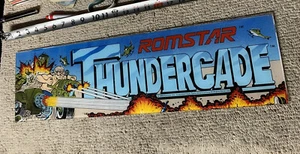 23 3/4-6 3/4” ORIGINAL Thundercade PLEXI sign marquee ARCADE GAME PART - Picture 1 of 6