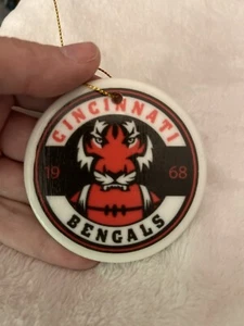 Handmade ceramic Cincinnati Bengals ornament - Picture 1 of 1