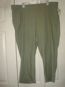 Ladies Plus Cropped Pants Tummy Control Green  Size 1X Laura Scott - Picture 1 of 2