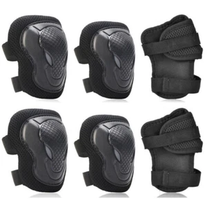 Set of 6 Adult Wrist Elbow Knee Pads Skateboard Roller Skate Protective Gear Kit - Picture 1 of 14