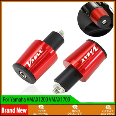 For Yamaha VMAX1200 VMAX1700 CNC Handlebar Grips Handle Bar Cap End Plugs - Image 1 of 3