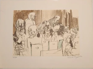 FELIKS TOPOLSKI, Original Lithograph, Inner Temple Hall, Signed Numbered - Picture 1 of 5