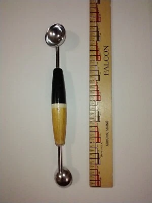 Bailarina de melón de doble cabeza EKCO de colección con mango negro - cuchara de bola de 7/8" y 1 1/8" Foto 1 de 4