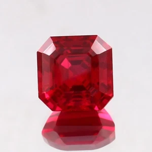 Impresionante piedra preciosa suelta corte Asscher certificado rubí rojo natural de 8,65 quilates - Imagen 1 de 7