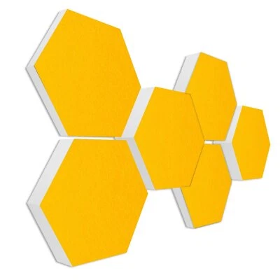 Basotect ® G+ Absorber 6 Akustik Elemente Honeycomb SONNENGELB / 3D-Set #005 - Bild 1 von 4