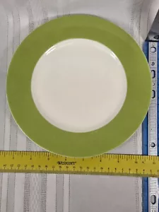 Crate & Barrel Hamptons Green Porcelain Salad Plate Minimalist Discontinued - Picture 1 of 3