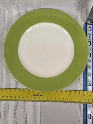 Crate & Barrel Hamptons Green Porcelain Salad Plate Minimalist Discontinued - Image 1 of 3