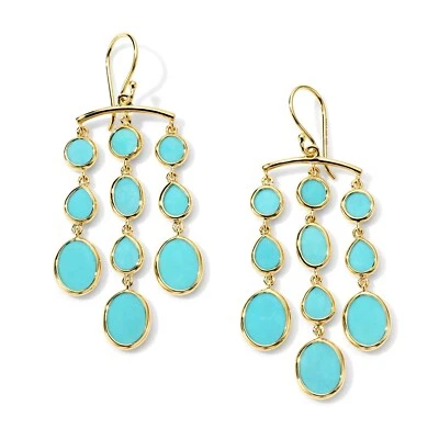 Pendientes araña pequeños turquesa caramelo roca pulida IPPOLITA oro amarillo de 18 quilates Foto 1 de 4