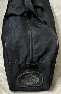 Harley Davidson Black Angled Canvas Duffle Bag Travel Carry On Biker 20 x 11 x 6 - Picture 1 of 8