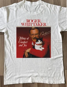 Roger Whittaker Funny and Cat Gift For Fan S-2345XL White T-shirt TMB1512 - Picture 1 of 4