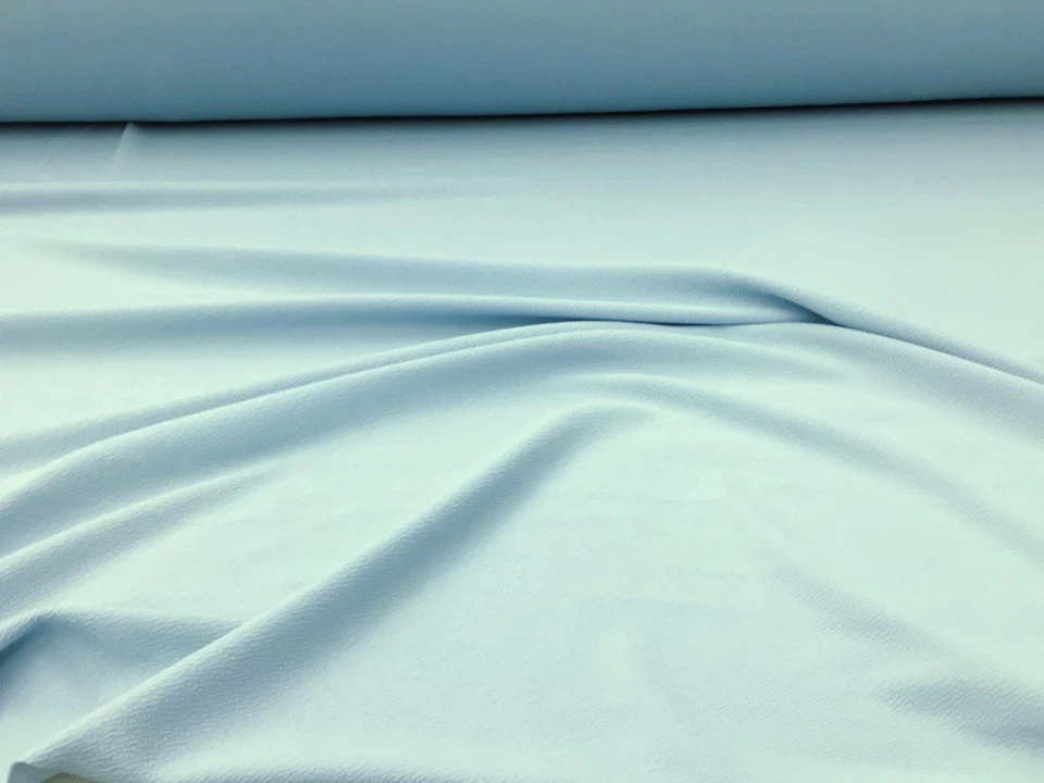 Liverpool Textured Fabric 4 way Stretch Scuba Sky Blue 1N46 - Image 1 of 1