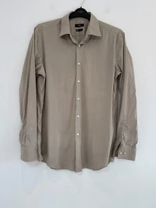 Camisa Hugo Boss Talla 17" Calce Ajustado Beige Jango Manga Larga Inteligente Elastizada - Imagen 1 de 9