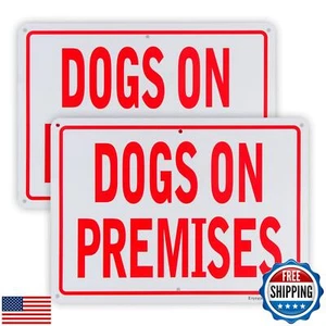 2er-Pack Hunde vor Ort Schild, 10"x 7" 0,04" Aluminium reflektierendes Schild rostfrei - Bild 1 von 4