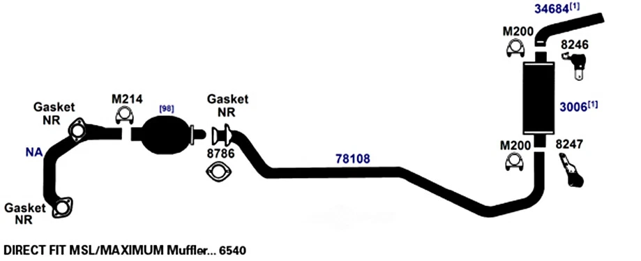 Exhaust Muffler Assembly AP Exhaust 7673 fits 2002 Hyundai Sonata - Image 1 of 1