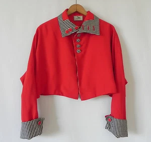 Vintage Seve Made in France Cropped Jacke Oversized Französische Bündchen/Langarm US XL - Bild 1 von 10
