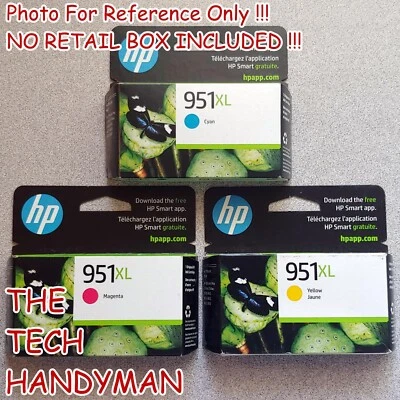 PACK DE 3 TINTAS COLOR HP GENUINAS 951XL (SIN CAJA AL POR MENOR) OFFICEJET PRO 8600 8610 8615 Foto 1 de 3