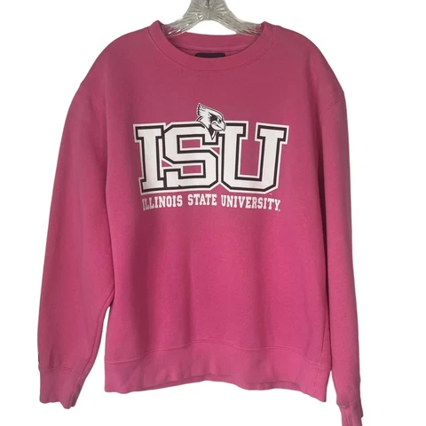 Jan Sport Illinois State University ISU Womens Crew Neck Sweatshirt Pink Medium Cover