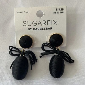 Sugarfix by Baublebar Black Bow and Dangle Earrings Nickel Free - Picture 1 of 3