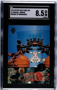 Tarjeta 94-95 Upper Deck DECADE OF DOMINANCE RARE AIR # J7 MICHAEL JORDAN SGC 8,5 - Imagen 1 de 3