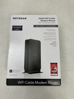 Netgear N600 WiFi Cable Modem Router – Model C3700 Pre Owned - Image 1 of 4