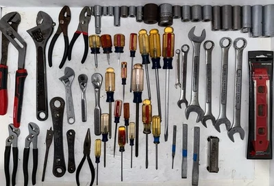 Craftsman Tool Lot Vintage Tools Wrenches Pliers Socket Assorted USA 62 Piece’s - Image 1 of 4