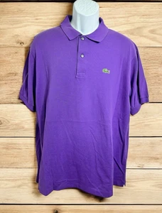 Herren Lacoste Lila Poloshirt Gr. 7 2XL Kurzarm Freizeit Golf Preppy - Bild 1 von 6