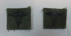 USA Army Military Patch 2er Set - Medical Command - schwarz auf oliv - Bild 1 von 2
