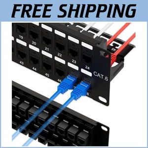 48-Port RJ45 Durchgangskoppler Patchpanel für mühelose Ethernet Verbindungen - Bild 1 von 8