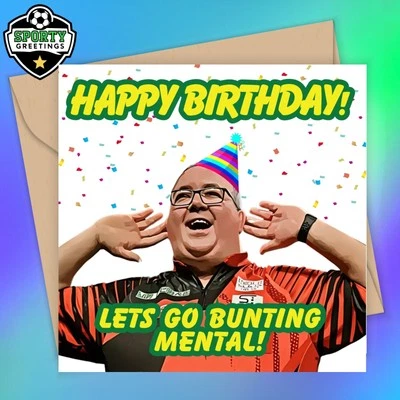 ALLIED BRASS Stephen Bunting Birthday Darts Card - Stephen Bunting Card, Darts Birthday Card