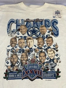 Vintage Dallas Cowboys Shirt Super Bowl 90s New Old Super Bowl Stock Caricature - Picture 1 of 13