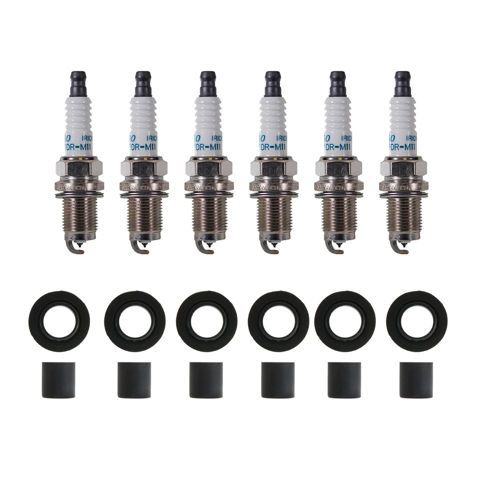 Denso 6 铱火花塞 & NGK 6 线圈靴套件适用于讴歌 MDX 3.7L V6 07-09 — 第 1/1 张图片
