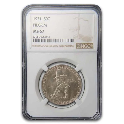 1921 Pilgrim Tercentenary Half Dollar MS-67 NGC - Image 1 of 3