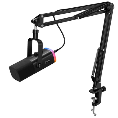 Dynamic XLR Microphone Kit with Boom Arm for Mixer,Gaming USB Mic Set with Rgb,V - Image 1 of 4