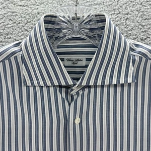 Cesare Attolini Shirt Mens 41 16 Striped Button Up Napoli Career Dress Shirt - Picture 1 of 12