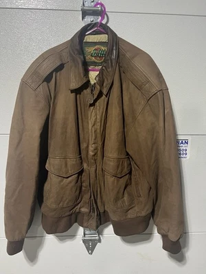 Vintage G-III Leather Jacket Mens XL Map Lining Bomber Aviator 90s Korea - Image 1 of 4