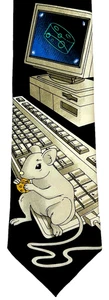 Vintage Men's Tie by Addiction ... Computer and Mouse Theme - Picture 1 of 12