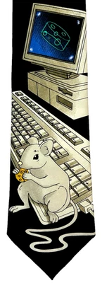 Vintage Men's Tie by Addiction ... Computer and Mouse Theme - Image 1 of 4