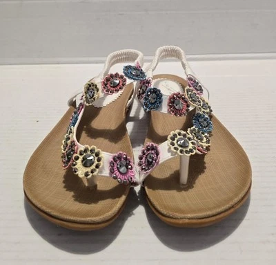 Lunar Charlotte II White Sandals Flowers With Ringsteads UK Size 5 Worn Once - Image 1 of 4