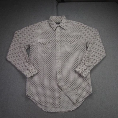 Camisa Panhandle Para Hombre Pequeña Blanca Floral Perla Occidental A Presión Manga Larga Foto 1 de 4