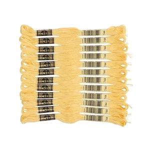 DMC Six Strand Pale Yellow Embroidery Floss 12 Skeins 8.7 Yards Each 100 Cotton - Picture 1 of 4